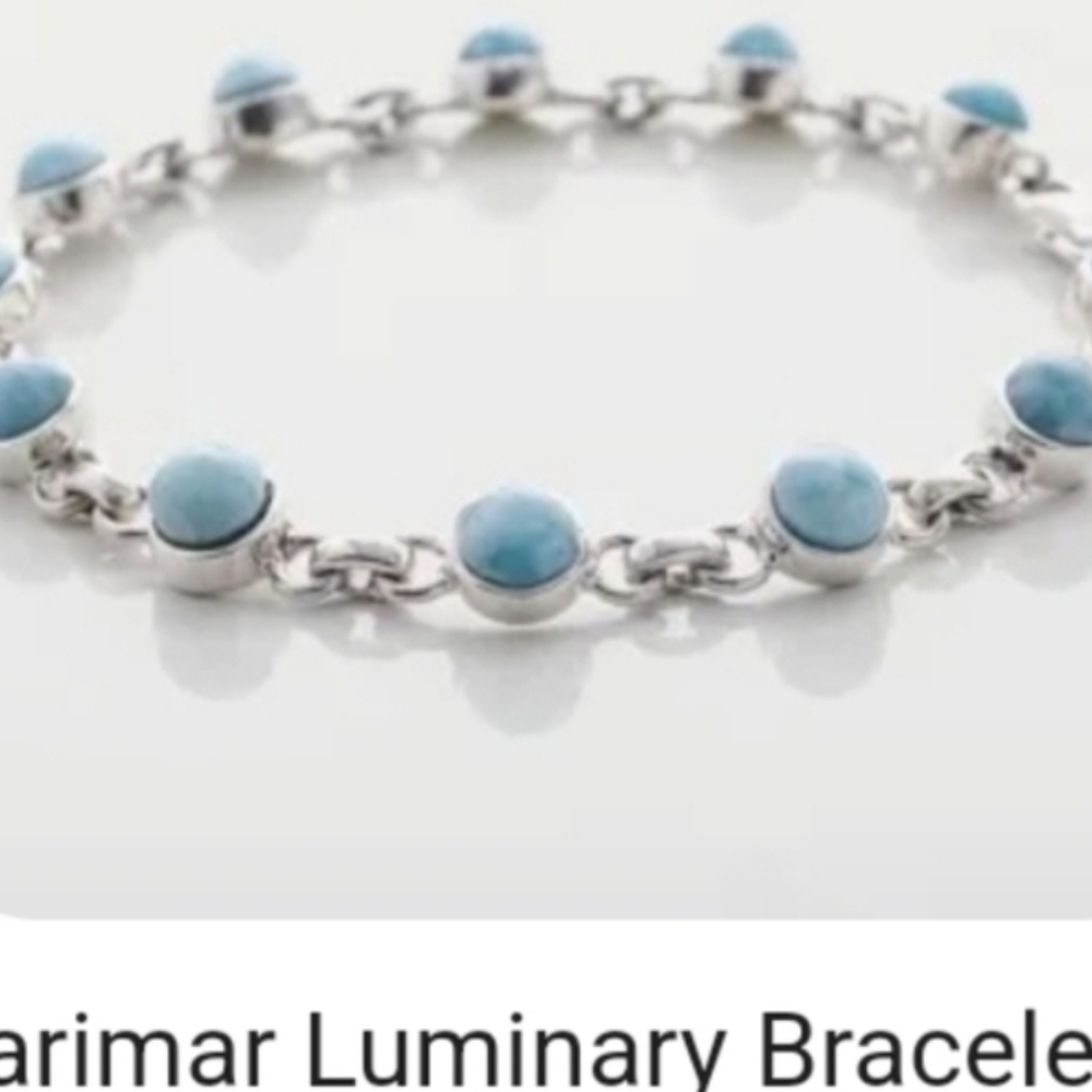 Larimar Luminary Silver Bracelet & Earring Set